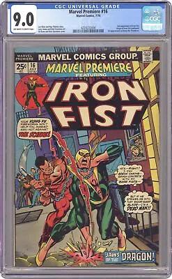 Buy Marvel Premiere #16 CGC 9.0 1974 4224222006 2nd App. And Origin Of Iron Fist • 88.47£