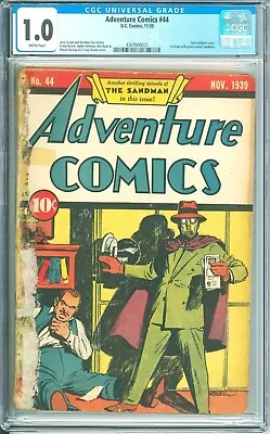 Buy DC Comics- Adventure Comics #44 (1939) CGC Universal 3rd Sandman. 1st Green Suit • 1,418.94£