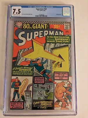 Buy Superman 187 CGC 7.5 DC Silver Age Curt Swan 80 Page  • 96.51£