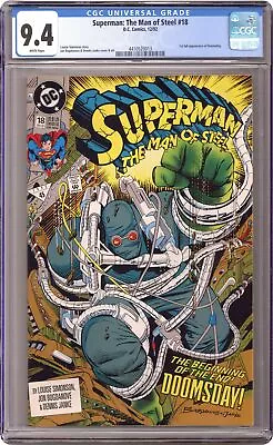 Buy Superman The Man Of Steel #18D CGC 9.4 1992 4410520013 1st Full App. Doomsday • 47£