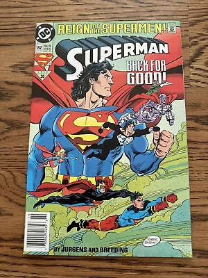 Buy Superman #82 (DC Comics 1993)  Reign Of Supermen  Concludes! Rare Newsstand VF • 3.20£
