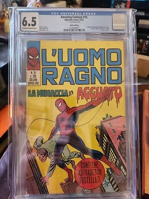 Buy Amazing Fantasy #15 CGC 6.5 OW/W Pages 1970 Italian Edition Foreign Key HTF • 1,203.71£