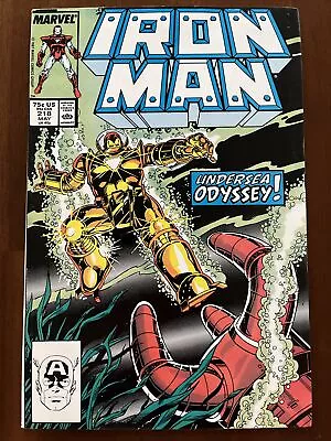 Buy Iron Man #218 1987 Marvel Comics Debut Of Iron Man's  Deep Sea  Armor VF+ • 4.77£