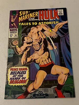 Buy Tales To Astonish #94 Vf Marvel Silver Age 1967 Sub-mariner & Hulk • 27.60£