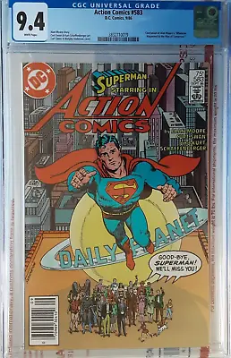 Buy Action Comics #583 CGC 9.4  NEWSSTAND 1986 Alan Moore Story Last Superman Story! • 69.89£