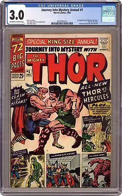 Buy Thor Journey Into Mystery #1 CGC 3.0 1965 3827431011 1st App. Hercules • 298.13£