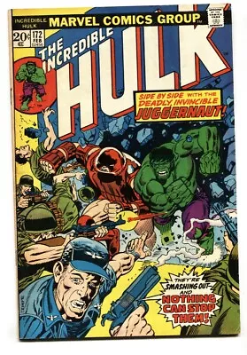 Buy INCREDIBLE HULK #172 Comic Book-Juggernaut Origin-Marvel 1974 FN • 47.40£