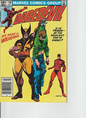 Buy Daredevil #196 Newsstand Variant Wolverine! Marvel 1983 • 11.87£