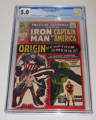 Buy Marvel Comics 1965 Tales Of Suspense #63 CGC 5.0 Origin Of Captain America • 395.30£