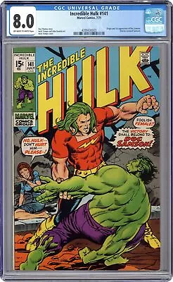 Buy Incredible Hulk #141 CGC 8.0 1971 4390430003 • 229.28£