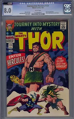 Buy Journey Into Mystery #124 Cgc 8.0 Thor Hercules Jane Foster Jack Kirby Wht Pgs • 237.53£