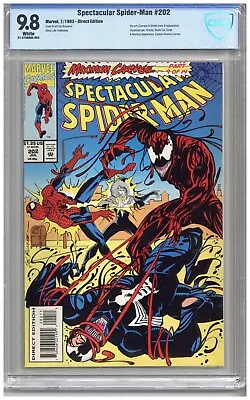 Buy Spectacular Spider-Man  # 202  CBCS   9.8   NMMT   White Pgs  7/93  Venom, Carna • 90.92£