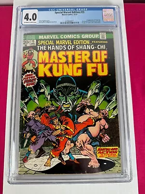 Buy 1973 SPECIAL MARVEL EDITION #15 CGC 4.0 OW-W 🔑 1st SHANG-CHI MASTER OF KUNG FU • 119.46£
