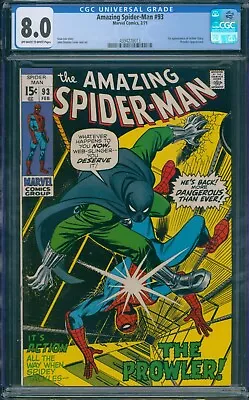 Buy Amazing Spider-Man #93 1971 CGC 8.0 OW-W Pages! • 123.93£