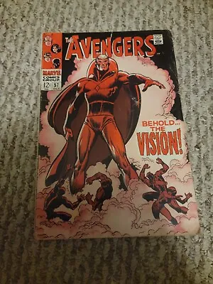 Buy AVENGERS #57 (1968)-1ST APPEARANCE OF VISION- KEY ISSUE-VISION Reader Copy • 184.98£