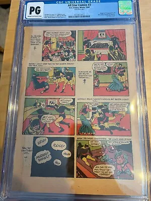Buy All Star Comics #3 1st JSA (Page 14 Only) PG NG CGC (Awesome The Hourman Page) • 158.11£