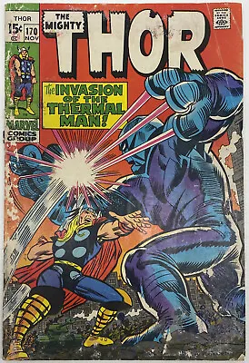 Buy The Mighty Thor # 170 2nd Appearance Thermal Man Marvel Comics 1969 • 9.50£