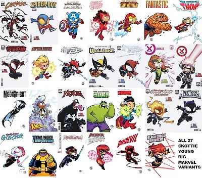 Buy All 27 Skottie Young Big Marvel Baby Variant Cover Set Nm 2024 Pre-sale 7/31 • 79.94£