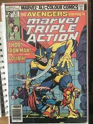 Buy Marvel Comics MARVEL TRIPLE ACTION #43 August 1978 6.0 VG+ Avengers  • 4.95£