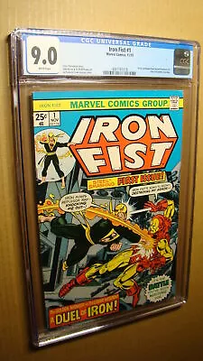 Buy Iron Fist 1 *cgc 9.0 White Pages* Vs Iron Man 1st Solo 1975 Classic Marvel Js65 • 220.68£