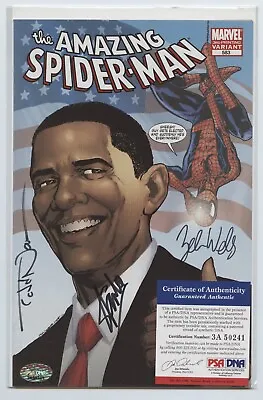 Buy Marvel Amazing Spider-Man #583 Barack Obama Signed Stan Lee Todd Nauck Zeb Well • 316.24£