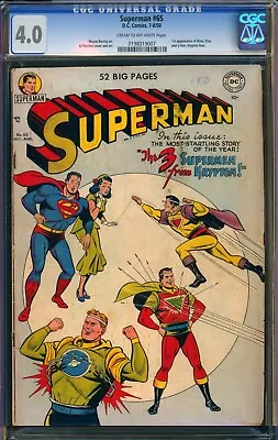 Buy Superman #65 Dc Comics Golden Age Cgc 4.0 Graded! Krypton Foes • 283.85£