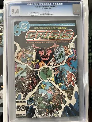 Buy CRISIS ON INFINITE EARTHS #3  CGC 9.4 GEORGE PEREZ Art And Cover • 32.02£
