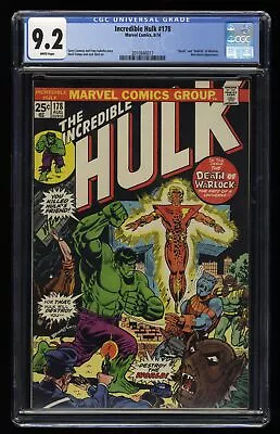Buy Incredible Hulk (1962) #178 CGC NM- 9.2 White Pages Death Adam Warlock! • 127.12£