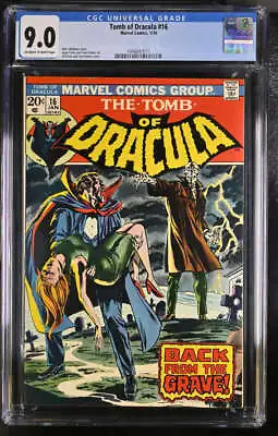Buy Tomb Of Dracula #16 Cgc 9.0 Ow/wh Pages // Marvel Comics 1974 • 96.07£
