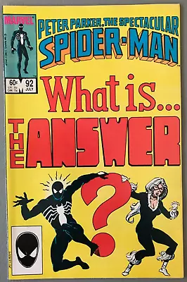 Buy Spectacular Spider-Man #92 Milgrom Black Costume Cat 1st App Answer Parker 1984 • 6.32£