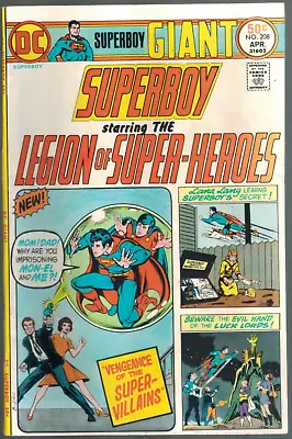 Buy Superboy Legion Of Super-Heroes 208  Giant  Legion Of Super-Villains DC  VF 1975 • 19.72£
