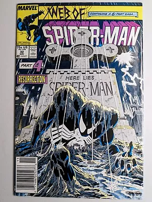 Buy Web Of Spider-Man #32 NEWSTAND KEY Kraven's Last Hunt Part 4 HIGH GRADE Classic • 51.97£