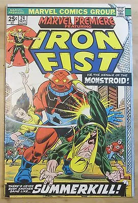 Buy Marvel Premiere #24 (Sep 1975, Marvel)...IRON FIST...FN 6.0...FREE SHIPPING!!! • 9.90£