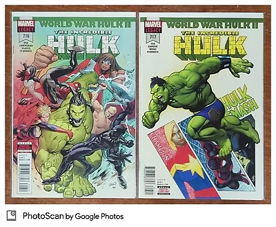 Buy The Incredible Hulk Comic Lot 716 & 717 World War II Hulk Marvel Comics 2018 • 7.19£