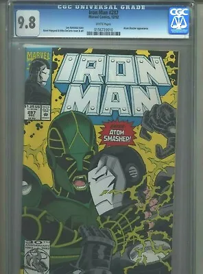 Buy Iron Man #287 CGC 9.8 (1992) Atom Smasher War Machine White Pages • 99.94£
