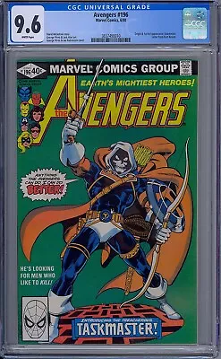 Buy Cgc 9.6 Avengers #196 White Pages 1st Appearance Taskmaster  • 239.85£