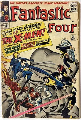 Buy Fantastic Four #28  1964 - 1st Crossover Of The X Men - 2nd App Man Thinker GD • 79.94£