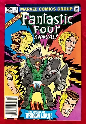 Buy 1981 FANTASTIC FOUR Annual 16 Newsstand Dragon Lord App Comic 80s Vtg Stan Lee  • 7.87£