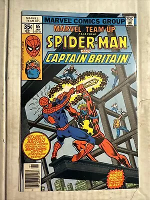 Buy Marvel Team-up #65 (1978) - Vf+- Spider-man 1st Us Captain Britain App! • 36.11£