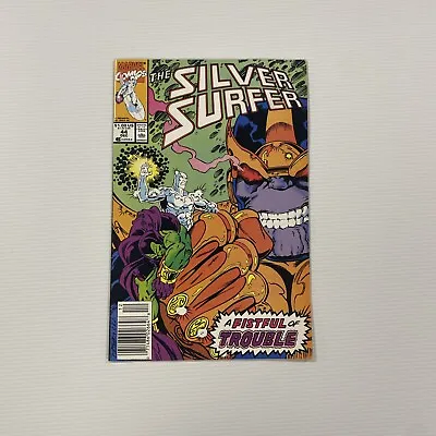Buy Silver Surfer #44 1990 VF 1st Appearance Of The Infinity Gauntlet Newsstand Copy • 50£