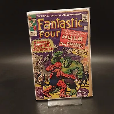 Buy Fantastic Four #25 (1964) Classic Hulk Vs Thing Battle Cover! Silver Age.  • 100£