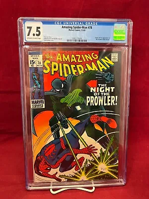 Buy Amazing Spider-Man #78 CGC 7.5 Graded First Prowler 1969 Marvel Comics Romita • 279.82£