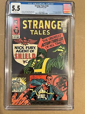 Buy Strange Tales #135 CGC 5.5 F- 1st Appearance Of NICK FURY & SHIELD Marvel 1965 • 157.33£