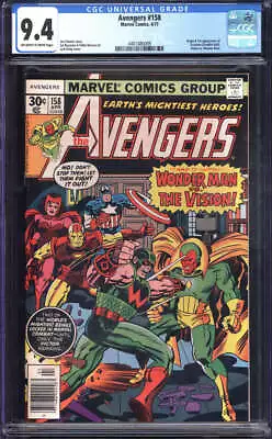 Buy Avengers #158 Cgc 9.4 Ow/wh Pages // 1st Appearance Of Graviton Marvel 1977 • 112.49£
