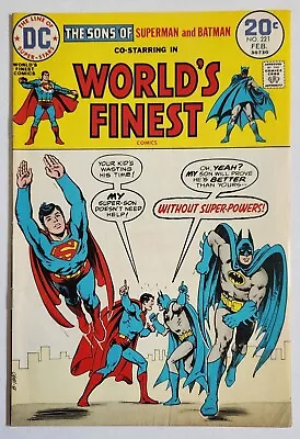 Buy World's Finest Comics #221 VF- Superman & Batman Super Sons DC Comics 1974 • 7.91£