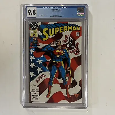 Buy Superman 53 Cgc 9.8 Classic Flag Cover Iconic Usa Patriotic America Wwii Dc 1991 • 91.03£