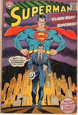 Buy Superman #201 - Clark Kent Abandons Superman!  (DC, 1967) • 13.58£