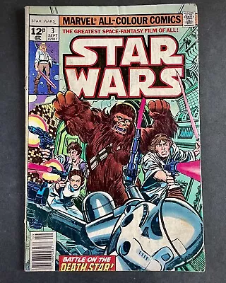 Buy Star Wars #3 Vol. 1  Death Star!” Original UK Priced Variant Marvel, 1977 • 1.99£