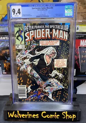 Buy PETER PARKER SPECTACULAR SPIDER-MAN 90 CGC 9.4 Newsstand | 1st Black Costume • 110.65£