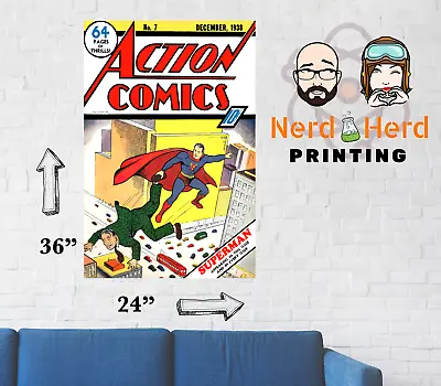 Buy Action Comics #7 Comic Cover Wall Poster Multiple Sizes 11x17-24x36 • 58.81£